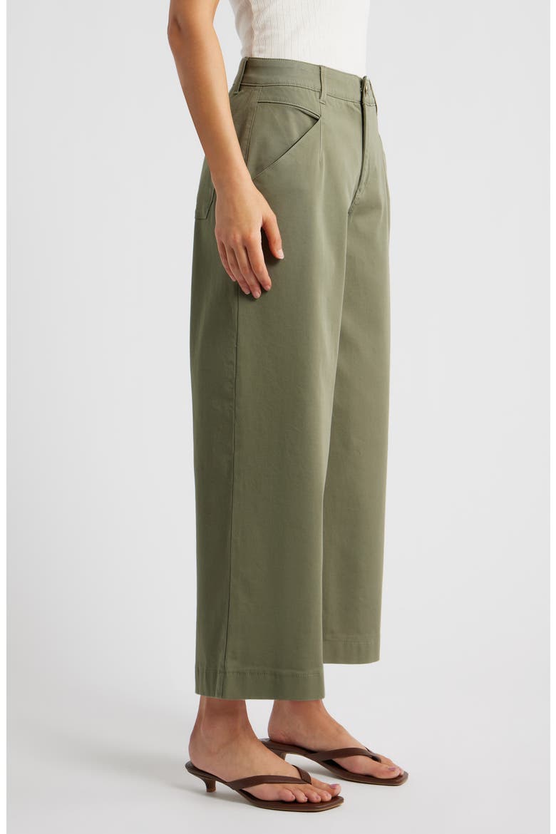 Wyatt Skyrise Crop Wide Leg Twill Pants, Alternate, color, LILY PAD