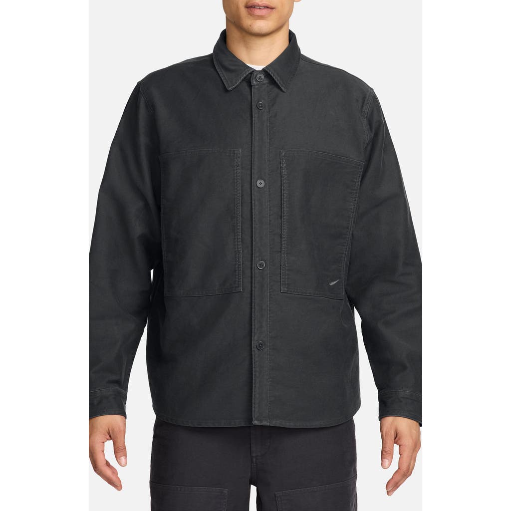 Nike Oversize Button-up Field Shirt In Gray