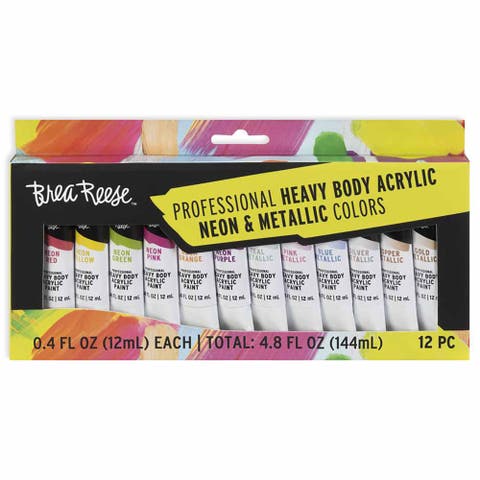 Professional Heavy Body Acrylic Paint Set 12 Tubes