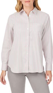 Foxcroft Stripe Boyfriend Button-Up Shirt
