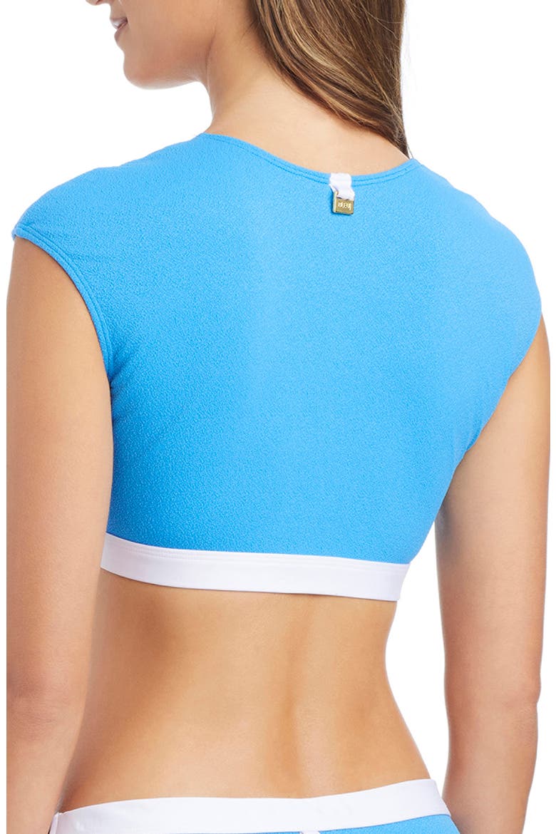 Cap Sleeve Bikini Top, Alternate, color, AMALFI BLEU