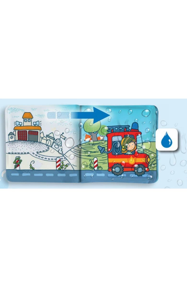 HABA Magic Bath Book Fire Brigade - Wet the Pages to Reveal Colorful Backgrounds in Tub or Pool, Alternate, color, Multi