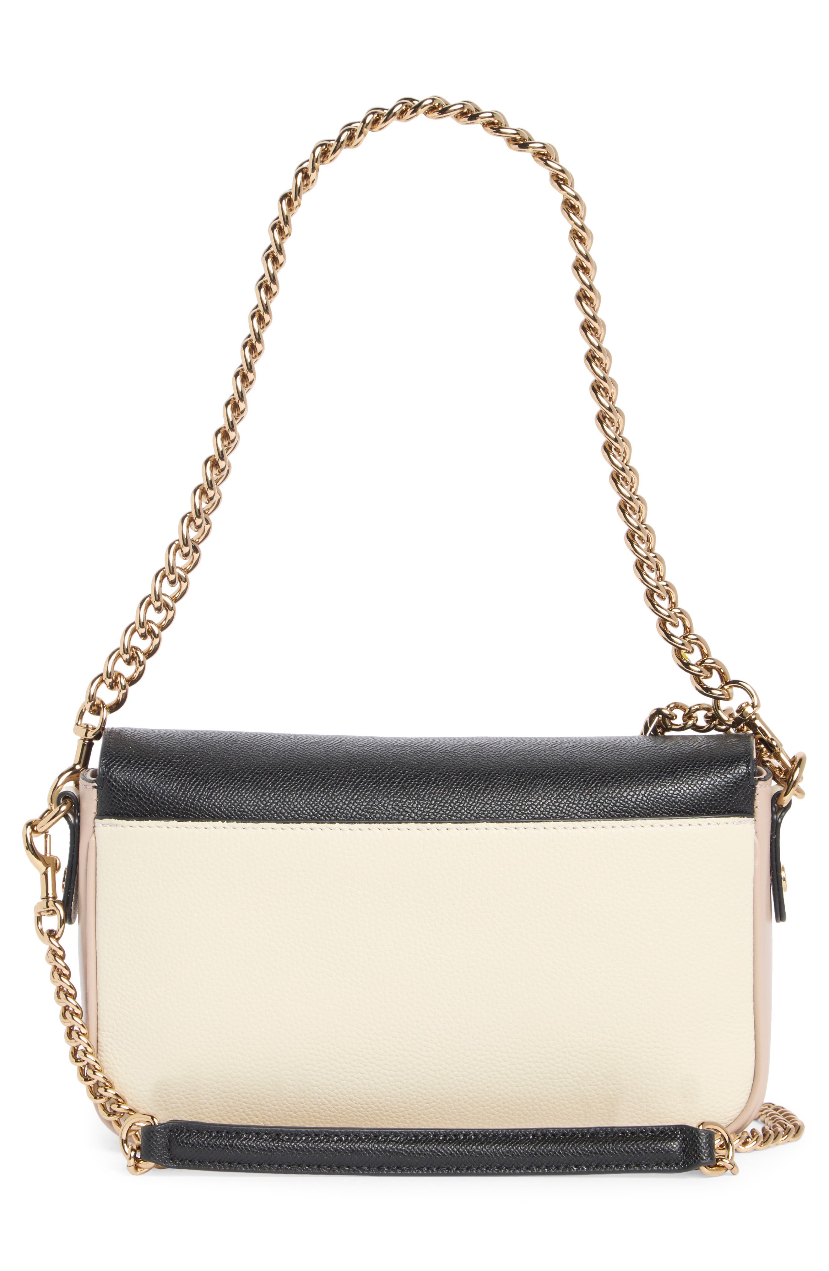 Kurt Geiger London Highgate Flap Leather Camera Bag, Alternate, color, Black/ Beige Multi