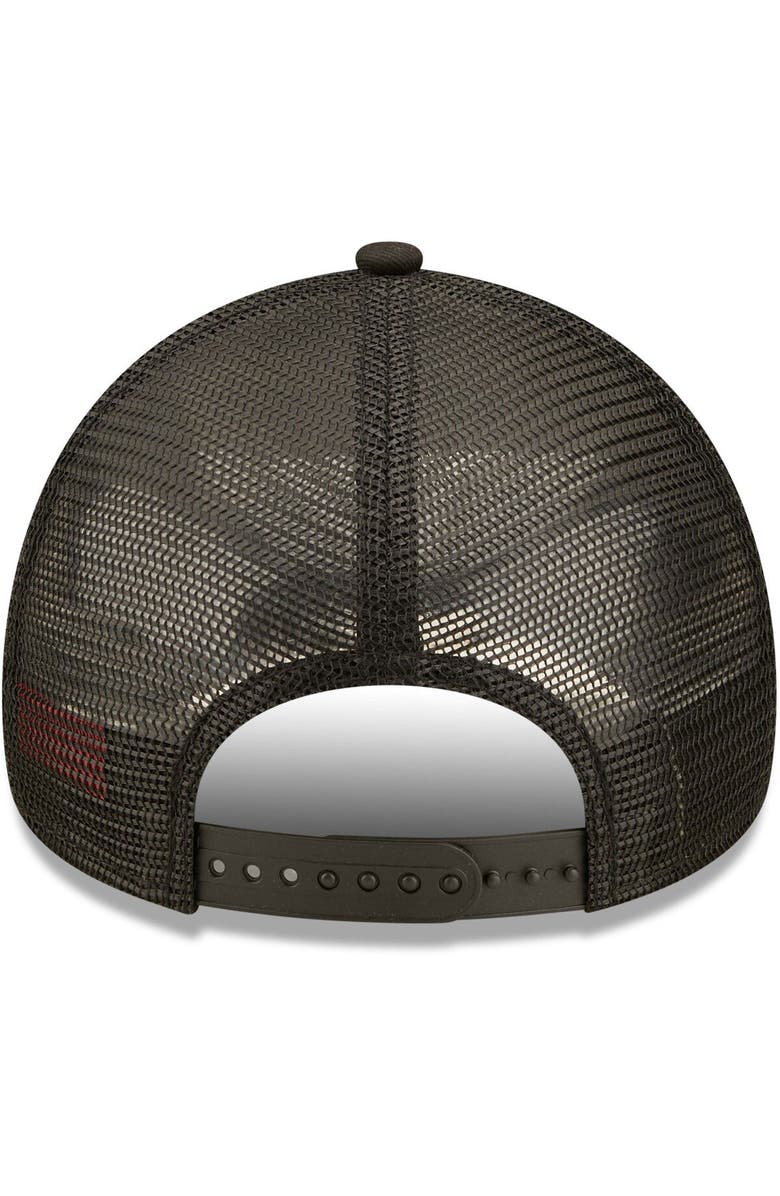 New Era Men's New Era x Alpha Industries Black Chicago Cubs A-Frame 9FORTY Trucker Snapback Hat, Alternate, color, 