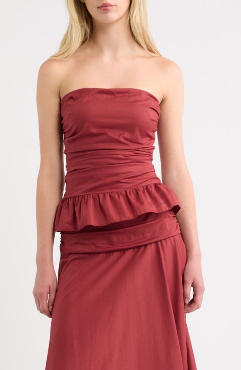 Simone Strapless Peplum Top