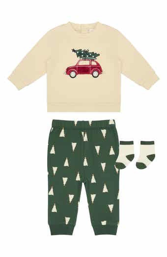 3-Piece Holiday Sweatshirt, Joggers & Socks Set