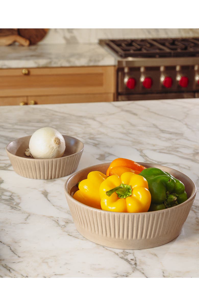 Une Vie Nomade Earth Lines Serving Bowl, Alternate, color, Brown