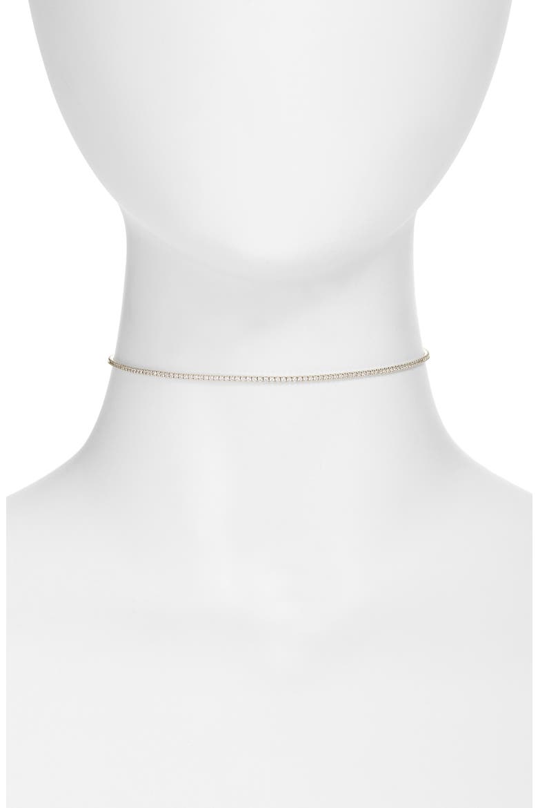 Celine Tennis Choker Necklace, Alternate, color, SILVER