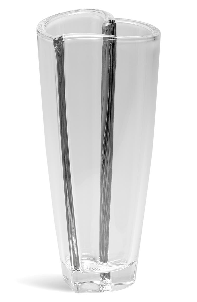 Orrefors Heart Large Vase, Main, color, Clear