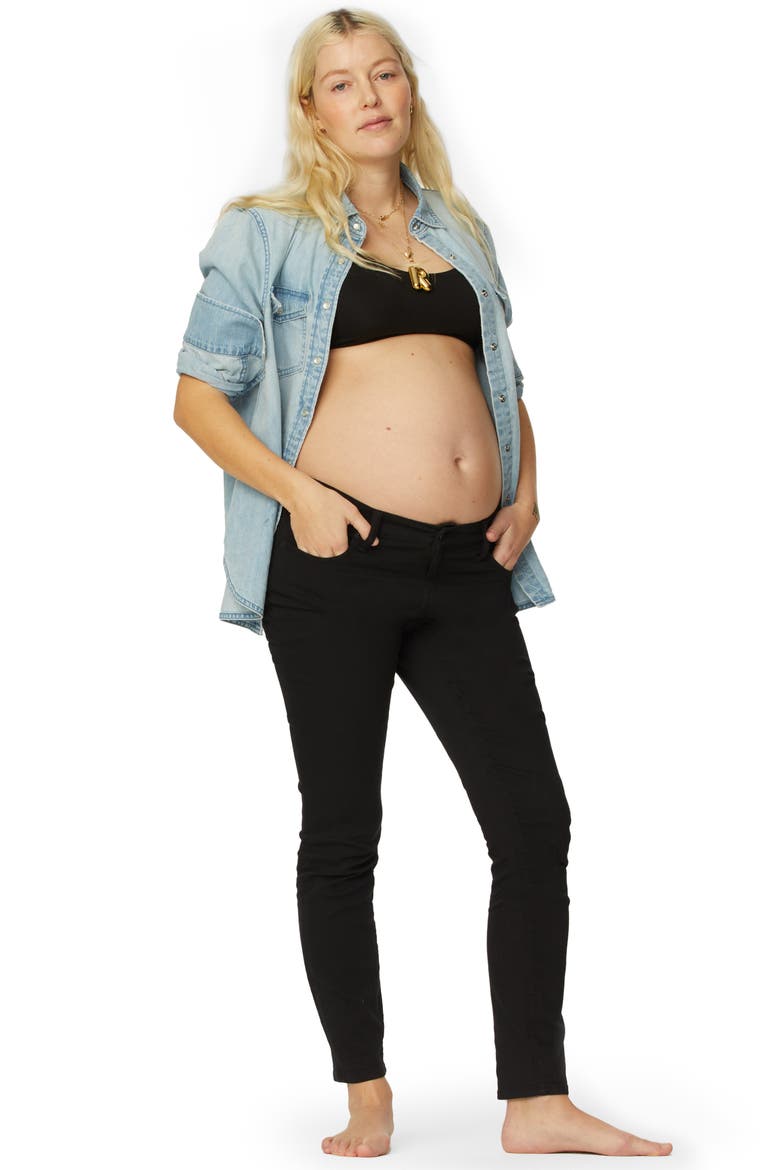 The Under The Bump Slim Maternity Jeans, Alternate, color, JET BLACK