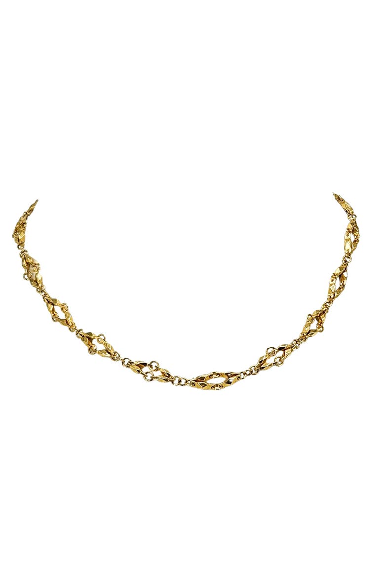 Vintage 1980 Goldtone Diamond Link Chain, Alternate, color, gold