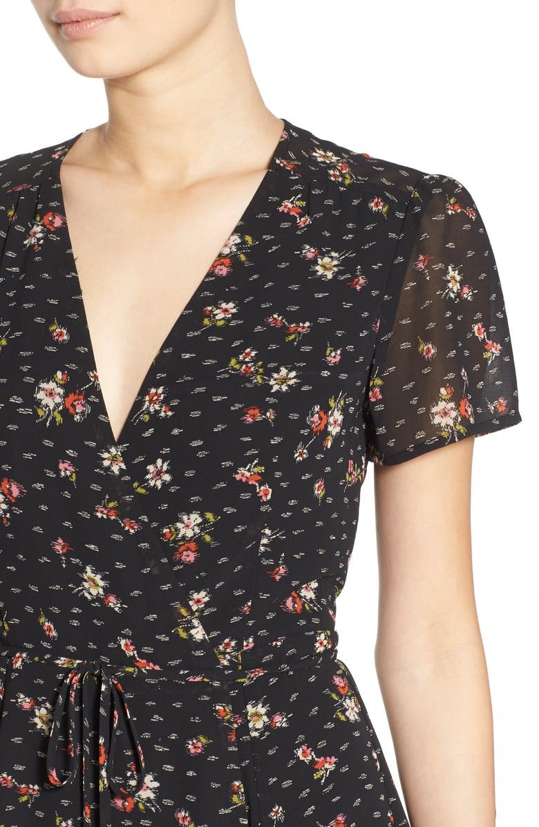 WAYF Floral Print Wrap Dress, Alternate, color,