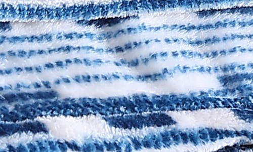 Wrangler Logan Stripe Ultra Soft Plush Fleece Reversible Throw Blanket In Blue