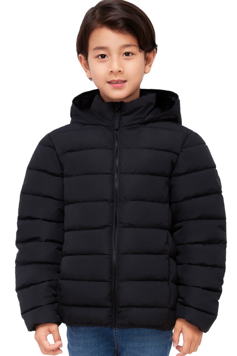 Kids' Hudson Lightweight Hooded Puffer Jacket, Main, color, Black