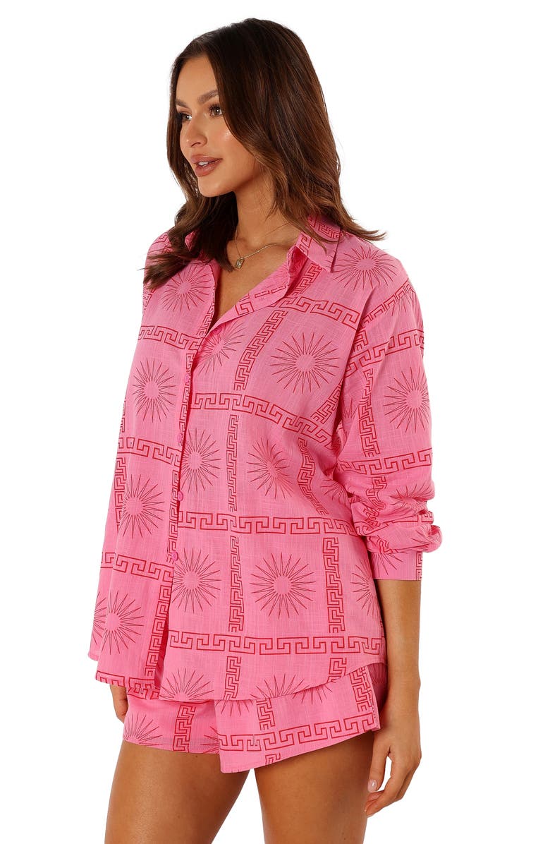 Petal & Pup Penny Cotton Button-Up Shirt & Shorts Set, Alternate, color, 