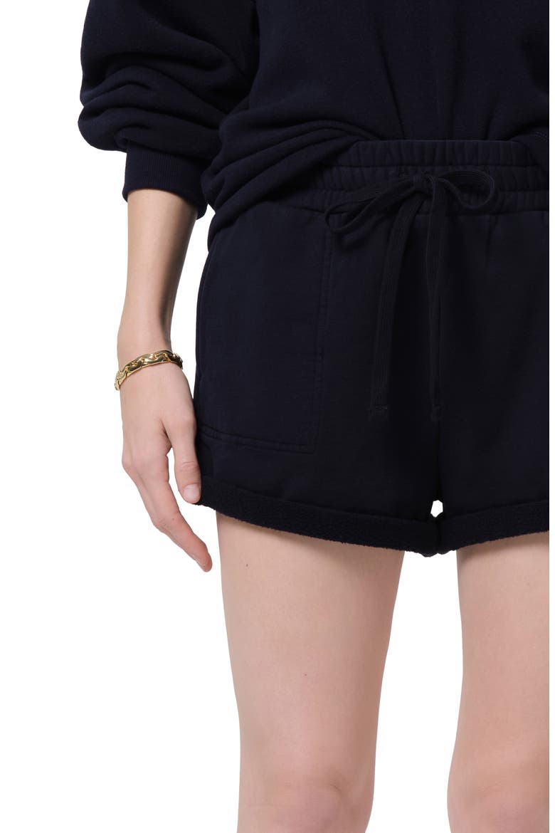 Vivienne Rolled Cuff Sweat Shorts, Alternate, color, NAVY