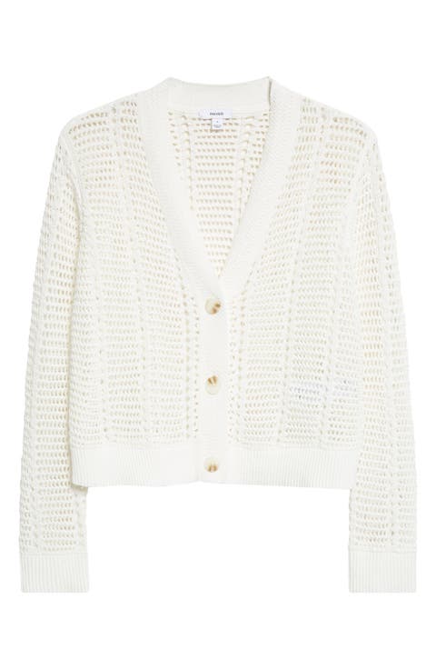 Star Open Stitch Cotton Blend Cardigan