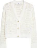 Reiss Star Open Stitch Cotton Blend Cardigan