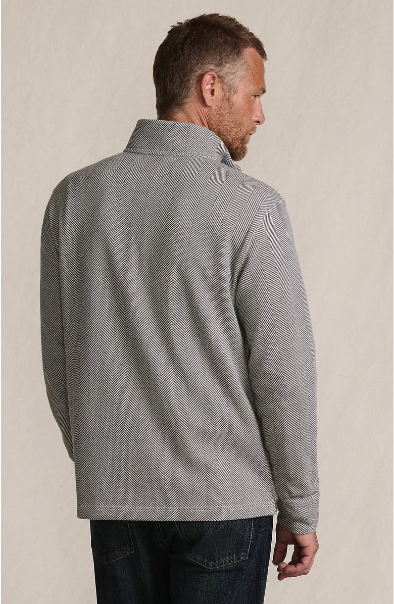 Lands' End Bedford Rib Casual Quarter Zip Sweater, Alternate, color, Charcoal Heather Herringbone