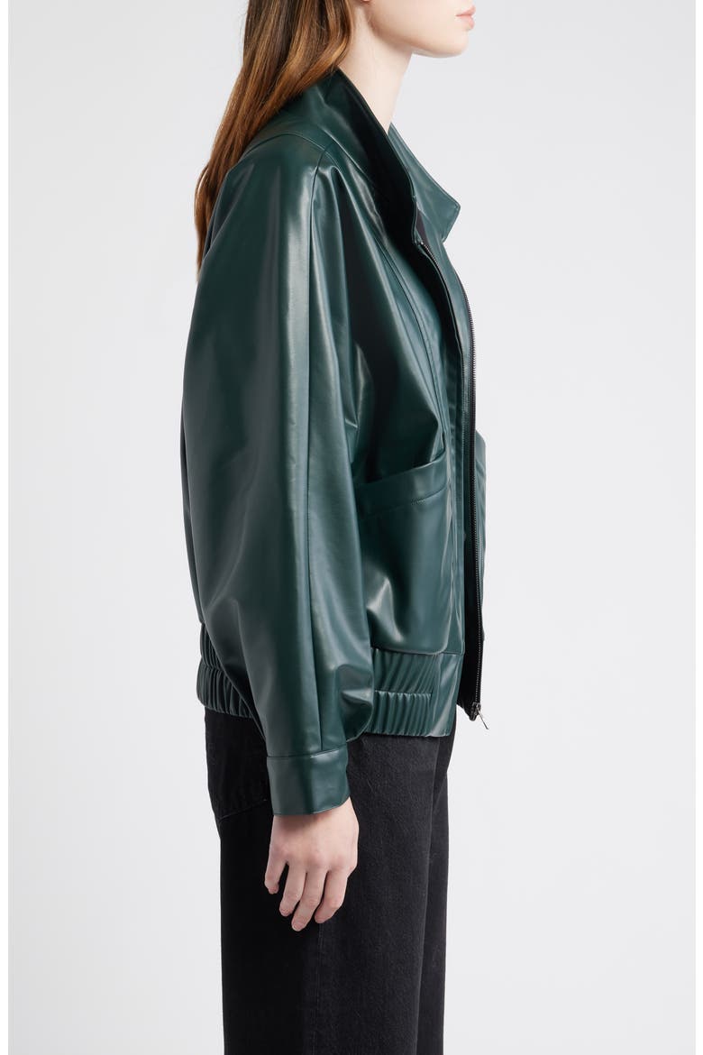 Paulina Oversize Faux Leather Jacket, Alternate, color, CERULEAN