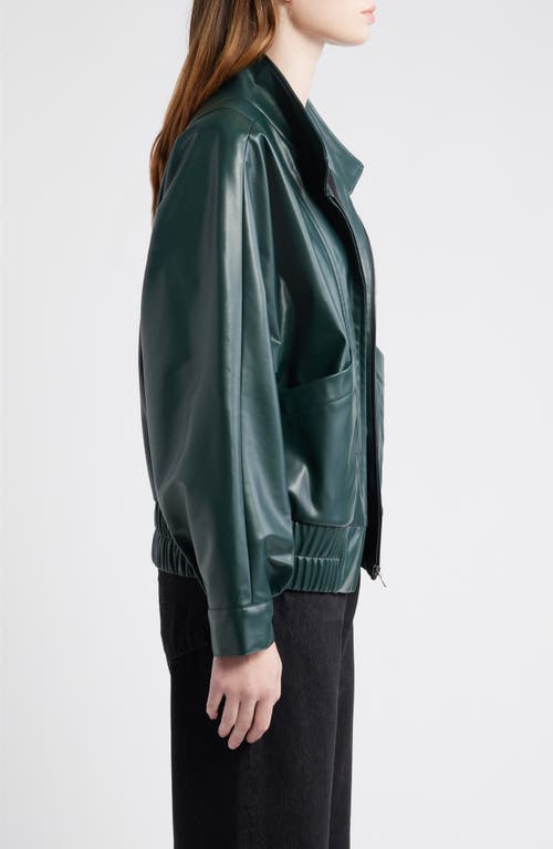 Dra Paulina Oversize Faux Leather Jacket In Blue