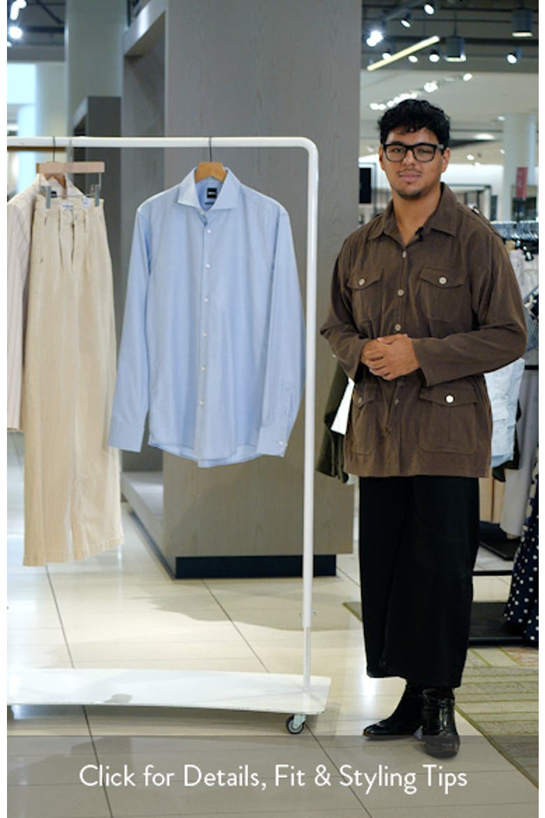 Hank Slim Fit Light Blue Cotton Dress Shirt video