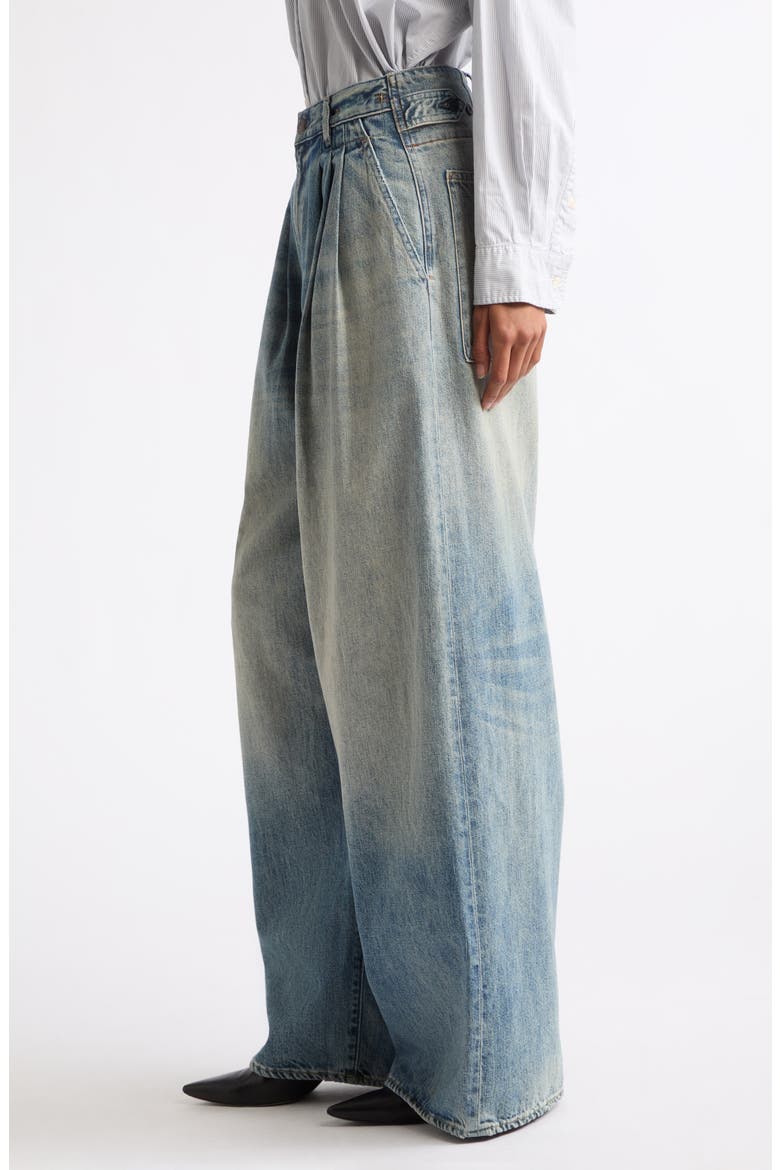 Triple Pleat Wide Leg Jeans, Alternate, color, RIVINGTON BLUE