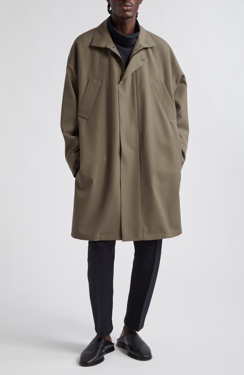 Fear of God Virgin Wool Crepe Three-Quarter Length Trench Coat, Alternate, color, 