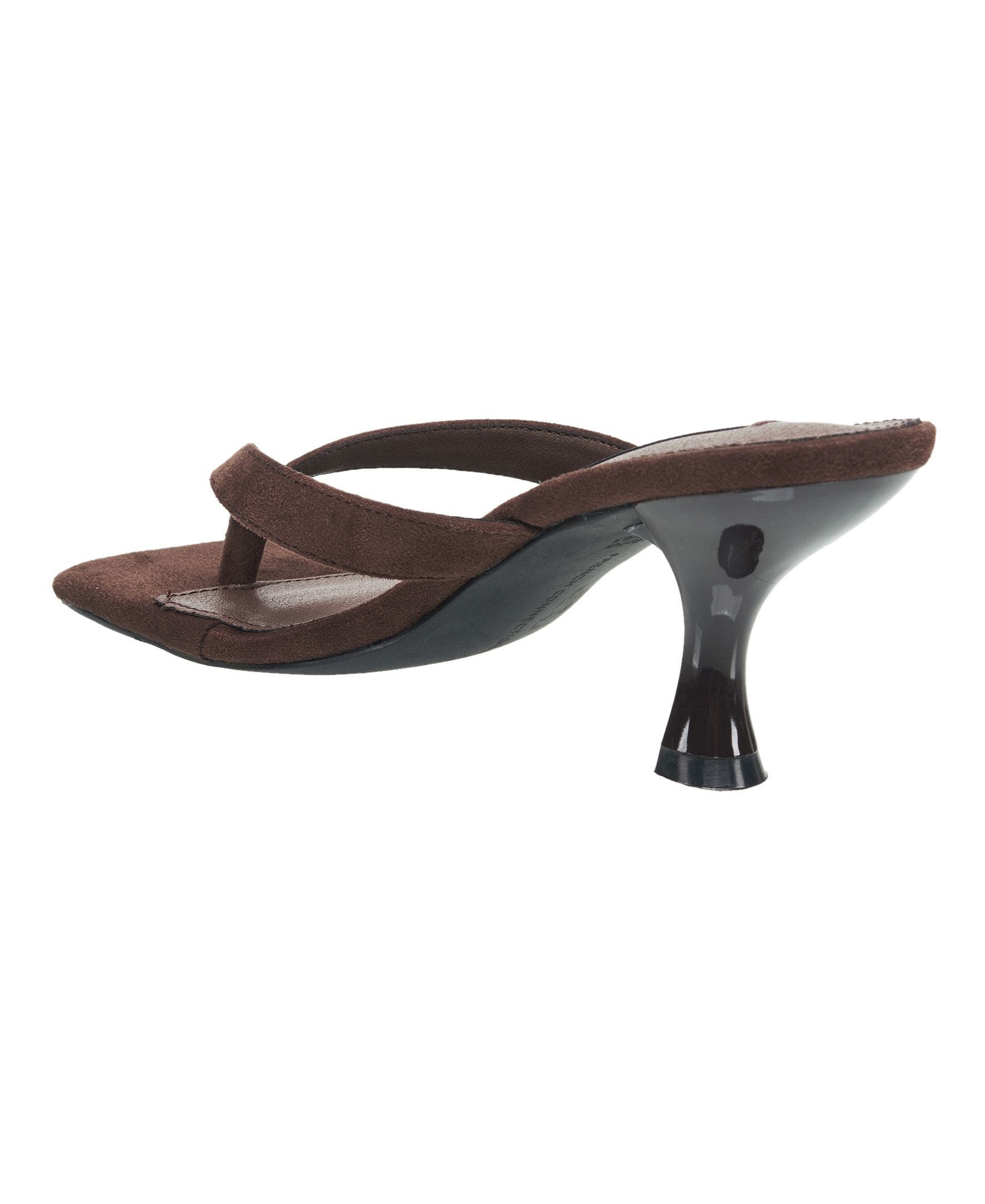 Trinity Faux Suede Thong Kitten Heel, Alternate, color, Brown