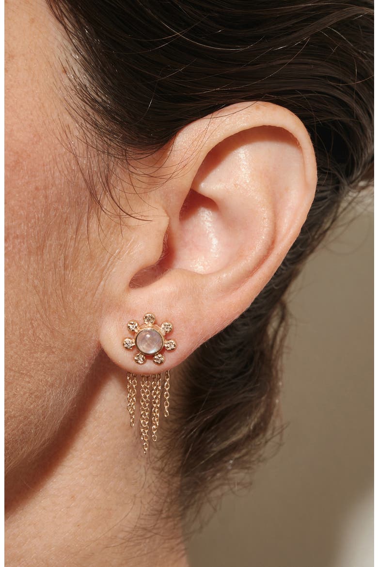 Dew Drop Marine Étoile Studs, Alternate, color, Gold Moonstone