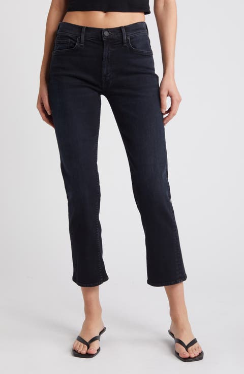 The Rider High Waist Ankle Slim Straight Leg Jeans (Night in Paris)