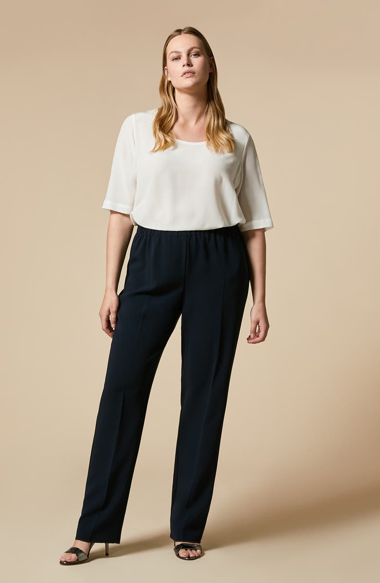 Marina Rinaldi Straight Leg Cady Pants, Alternate, color,