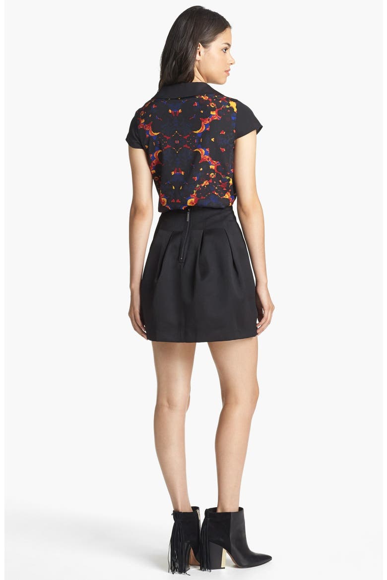Pleated Miniskirt, Alternate, color, BLACK