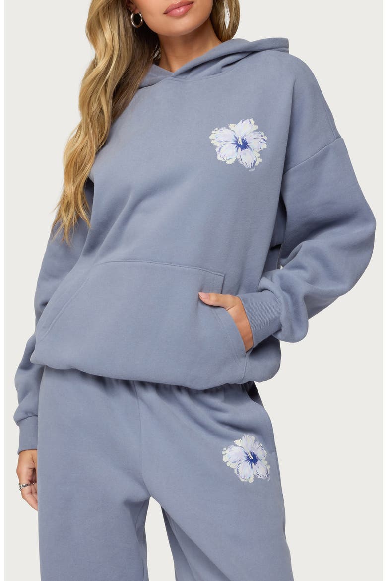 Tropical Bloom Hoodie, Main, color, BLUE