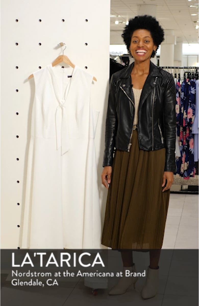 Ruthie Tie Neck Crepe Dress, sales video thumbnail