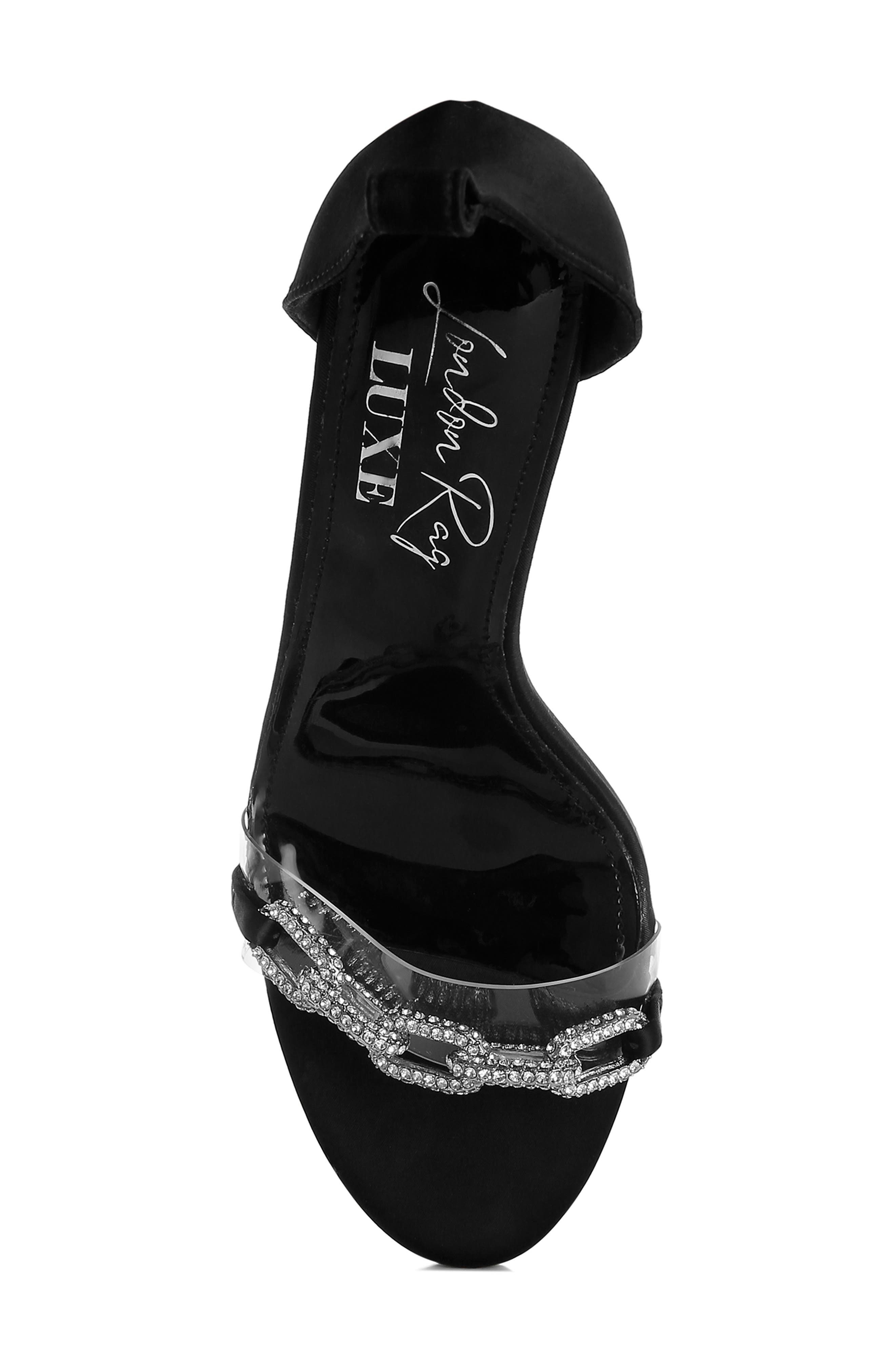 LONDON RAG Rabenda Rhinestone Stiletto Sandal, Alternate, color, Black