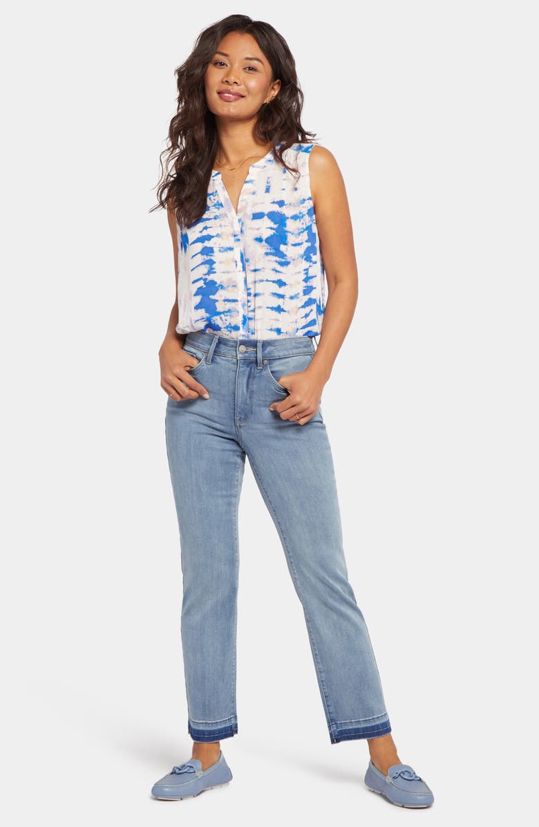 NYDJ Marilyn High Waist Release Hem Ankle Straight Leg Jeans, Alternate, color, 