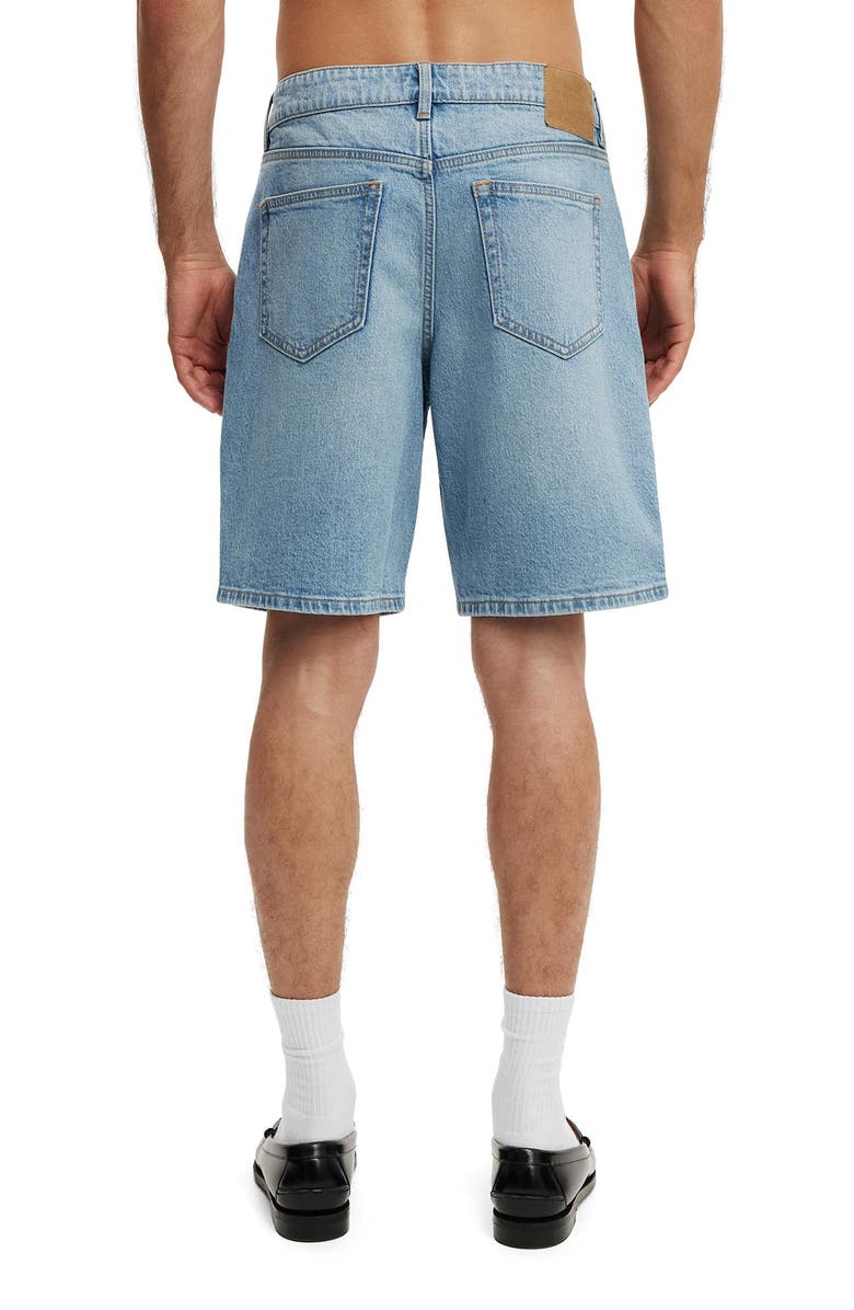 Cotton On Men's Loose Straight Denim Short, Alternate, color, River Blue