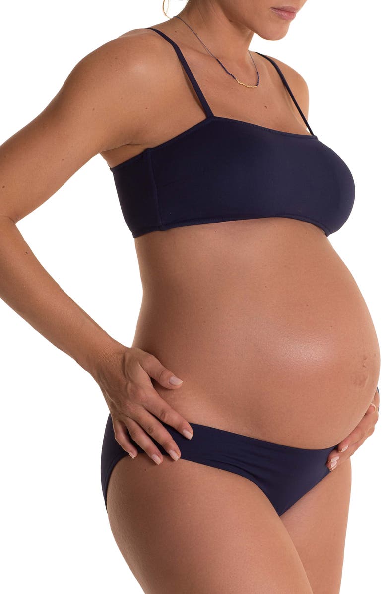 Pez D'Or Olivia Maternity Bikini Bottoms, Alternate, color, Navy