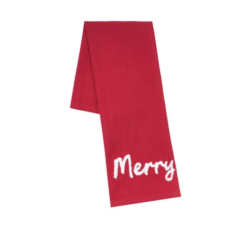 Carol & Frank A Christmas Holiday Tufted Solid Towel Collection In Red