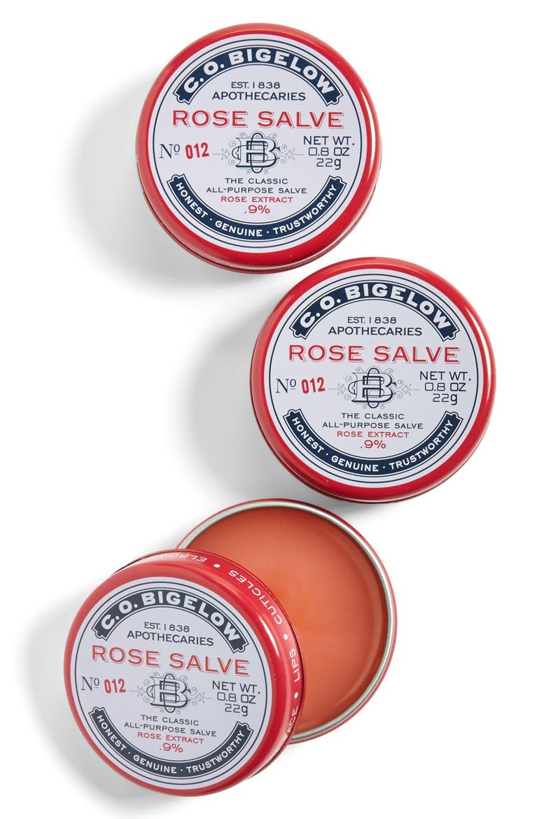 C.O. Bigelow® Rose Salve Lip Balm Trio, Main, color, NO COLOR