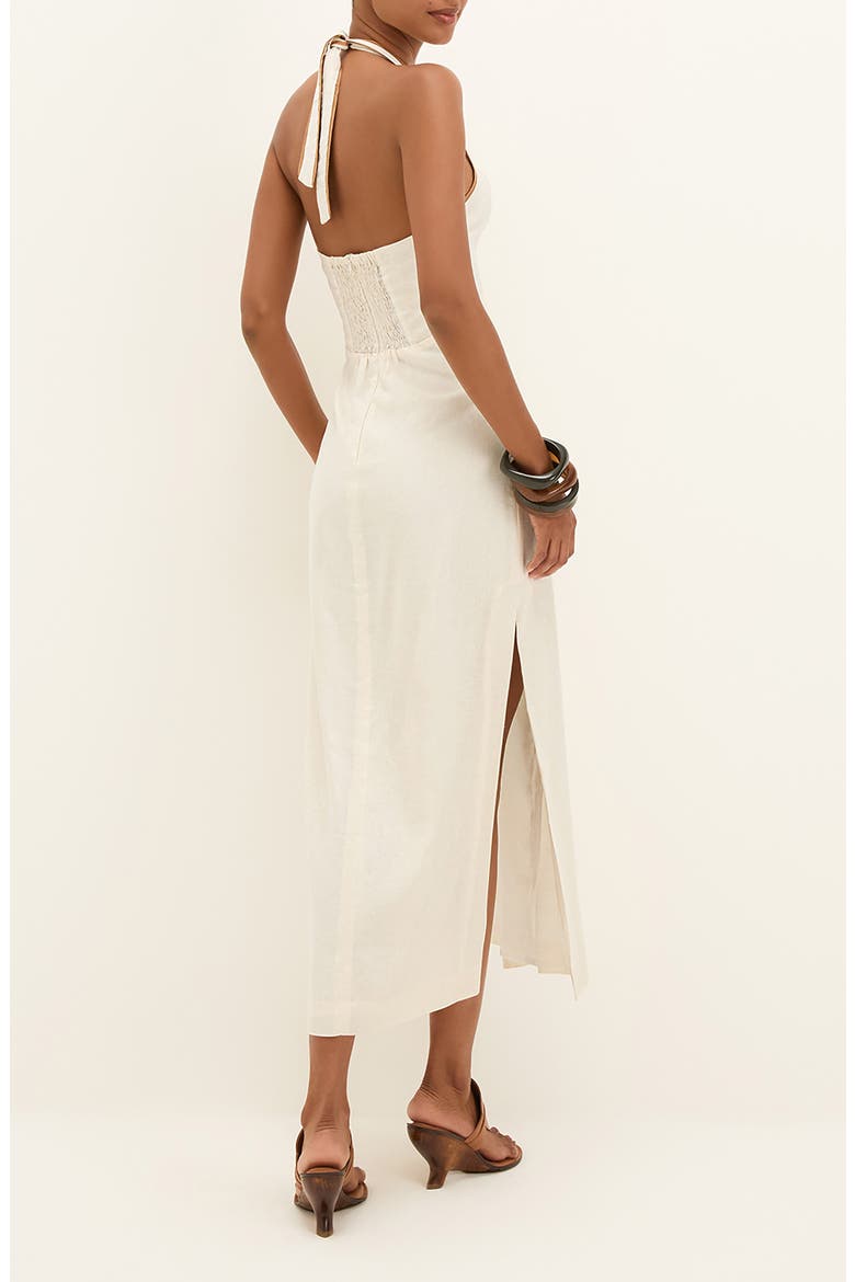 Iva Halter Linen Blend Maxi Cover-Up Sundress, Alternate, color, OFF WHITE