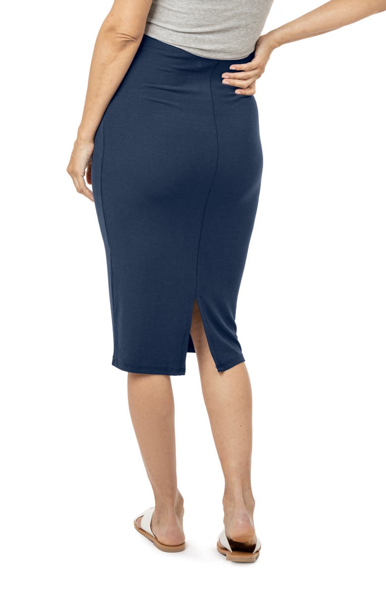 Kindred Bravely Ribbed Maternity Skirt, Alternate, color, Navy