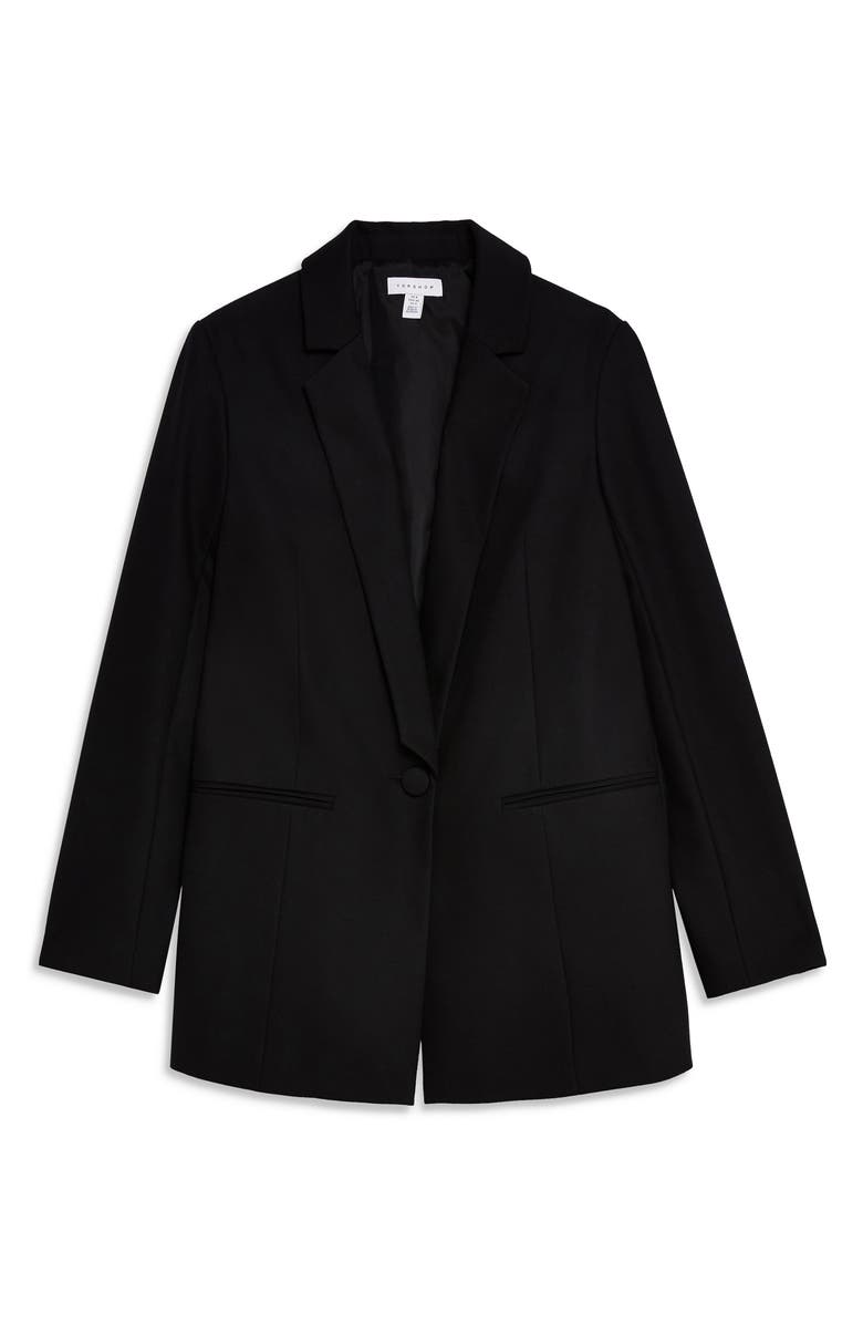 Topshop Single Breasted Longline Blazer, Alternate, color,