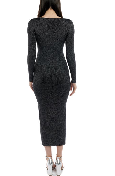 Felicity Deep V Rib Maxi Dress