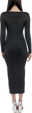 LBLC the label Felicity Deep V Rib Maxi Dress