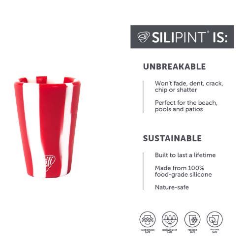 Silipint Silicone 1.5oz Shot Glasses 6 Pack 3 Poinsettia & 3 Peppermint
