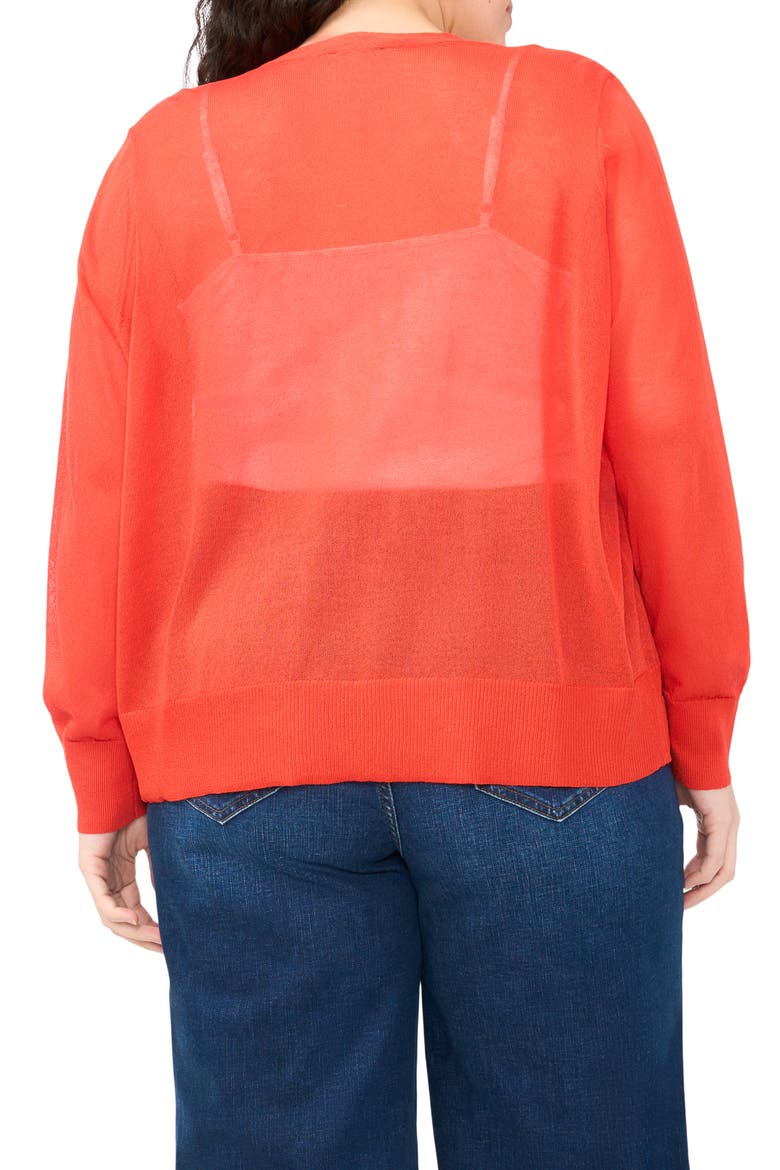 Tissue Knit Cardigan, Alternate, color, ORANGE FIRE