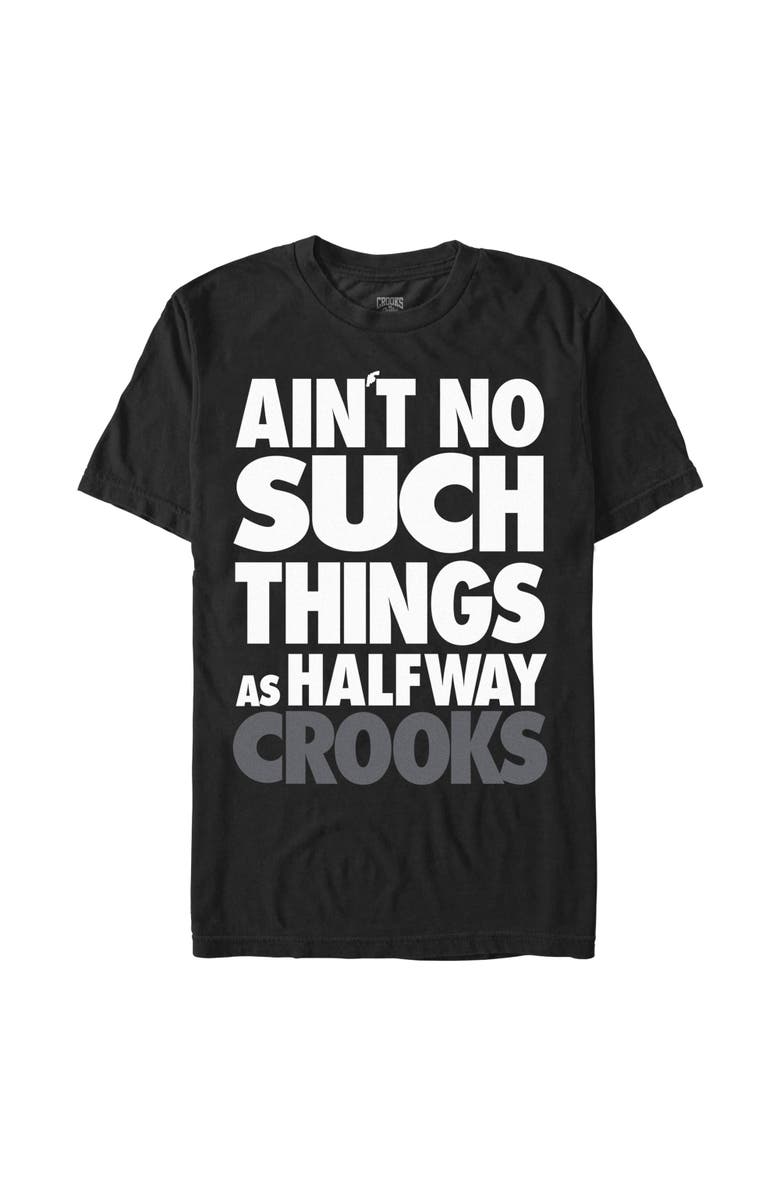 Crooks & Castles Men's Crooks & Castles Ain't No Such Things Text Graphic T-Shirt, Main, color, Black