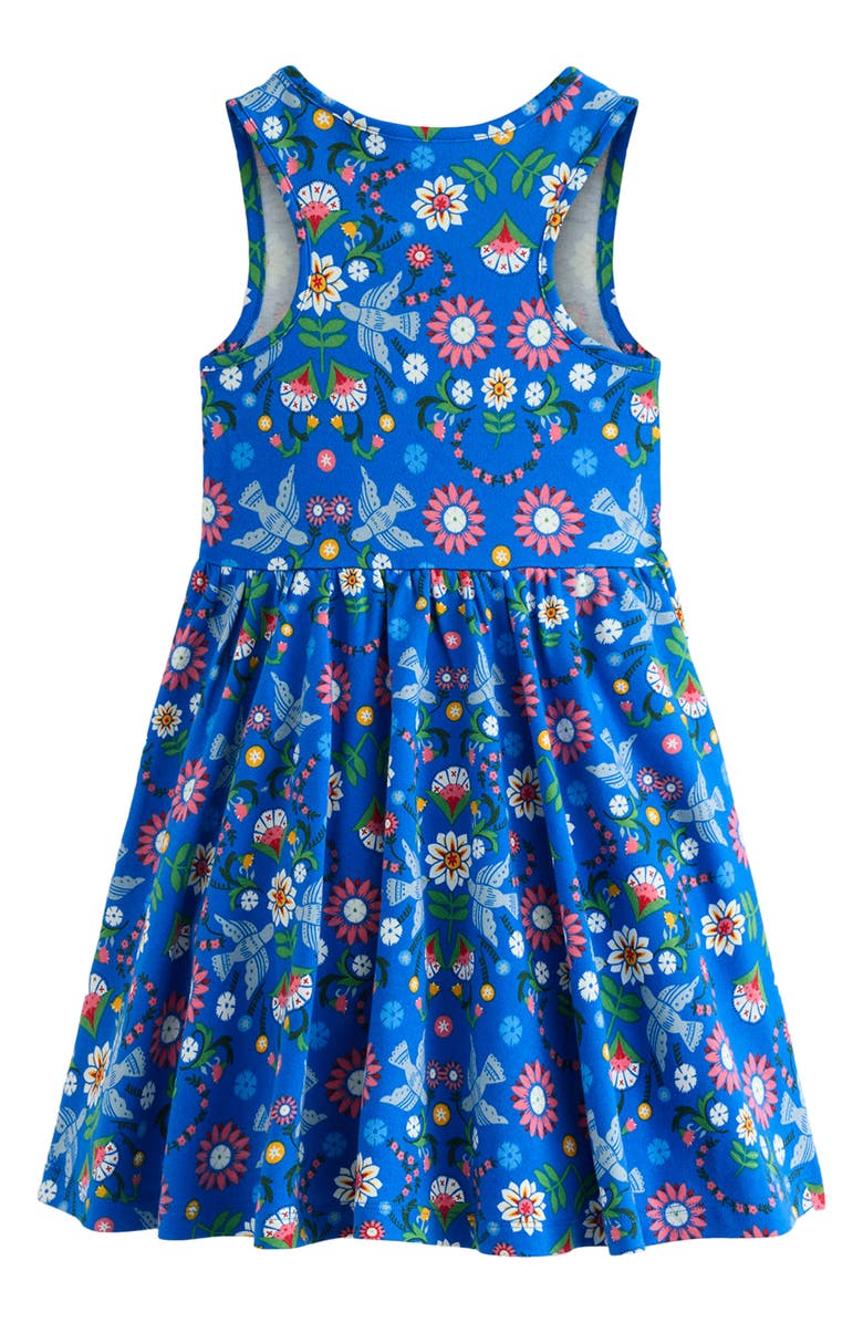 Mini Boden Kids' Twirly Cotton Jersey Dress, Alternate, color, Blue Floral